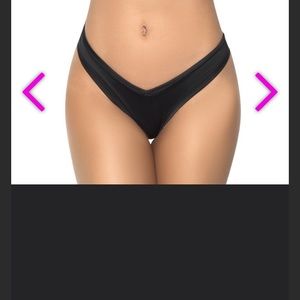 Mapale Wet Look High Leg Thong S/M NWT
